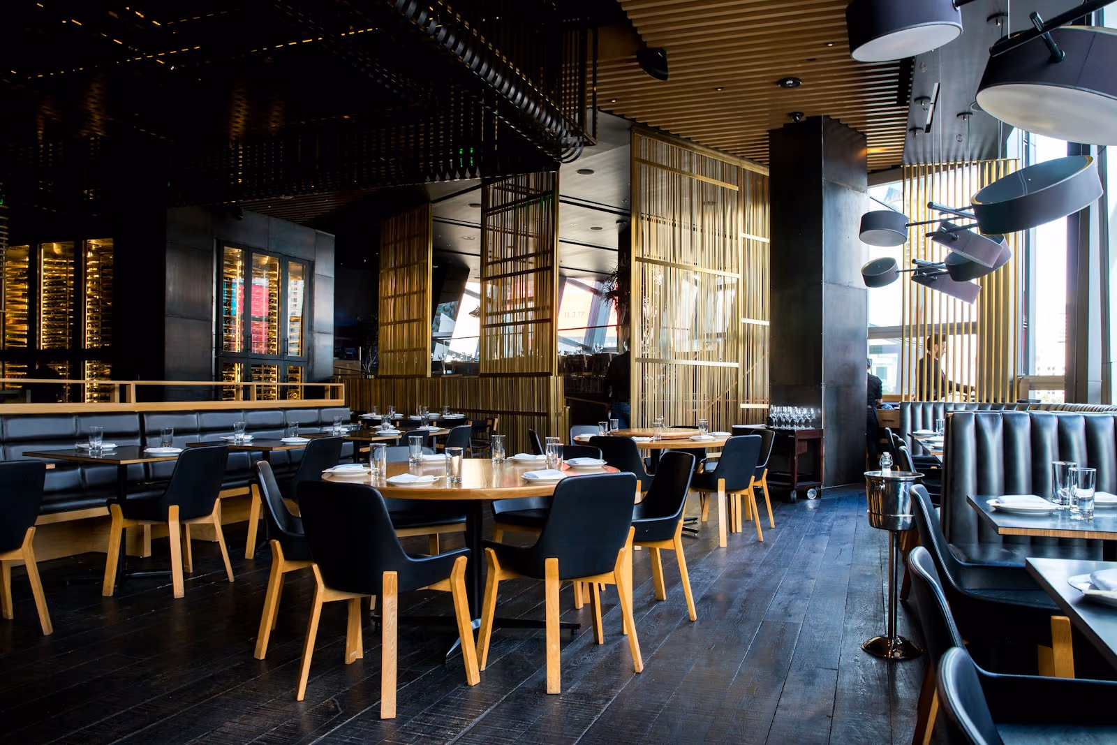 A refined restaurant table set for dinner